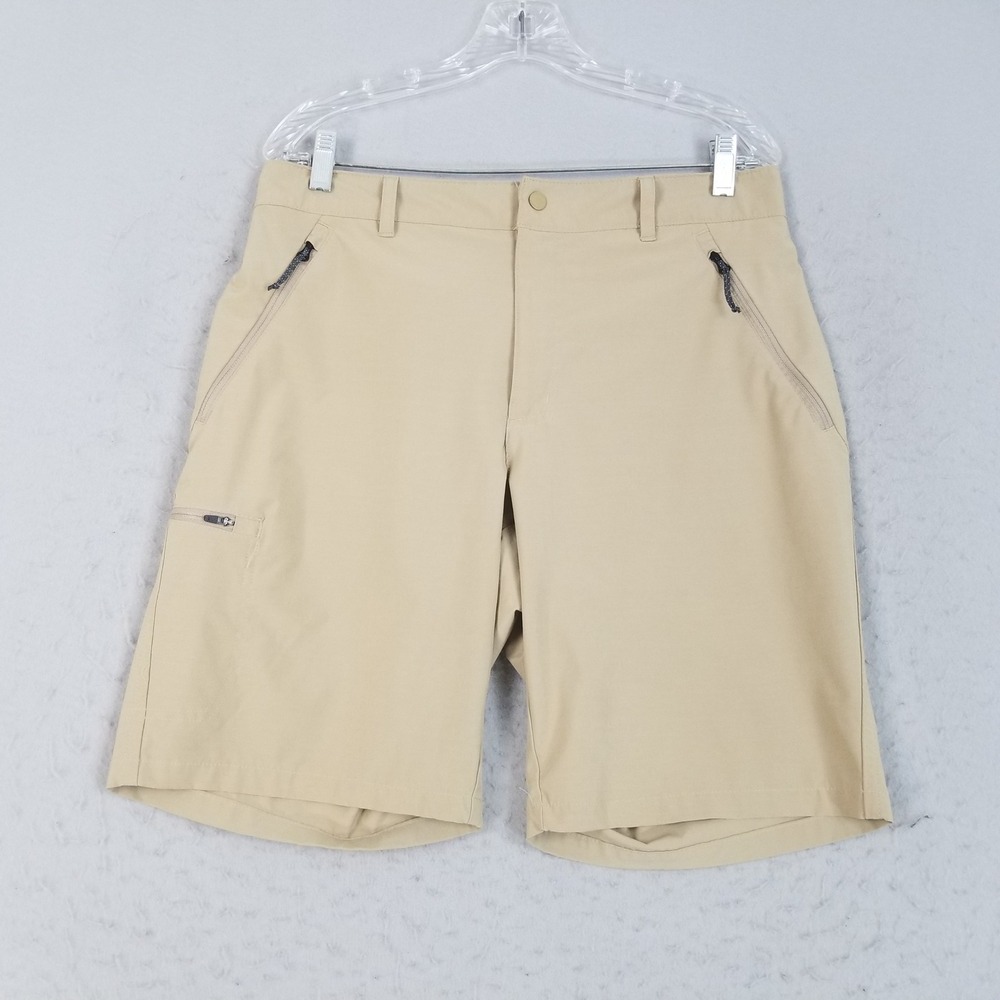 Columbia Shorts Mens 34 Tan Hiking Cargo Lightweight Nylon Spandex Outdoor